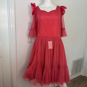 NWT Ivy City Co Serene Vibrant Coral Pink Women’s Dress